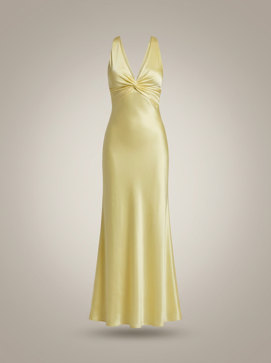 Robe de soirée maxi longue col en V pour femme, idéale pour mariage et fête