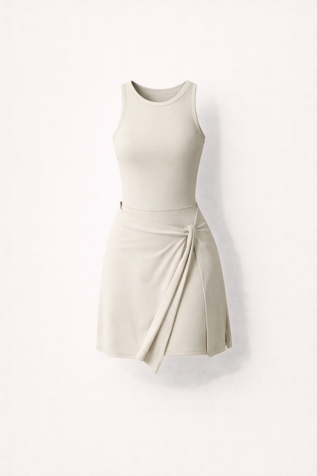 Robe de sport courte avec short intégré et encolure haute