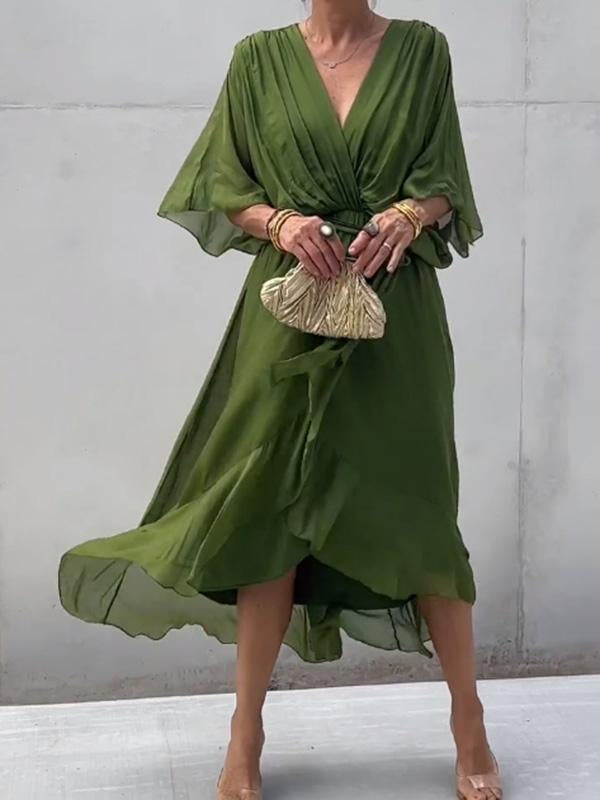 Robe élégante à encolure en V