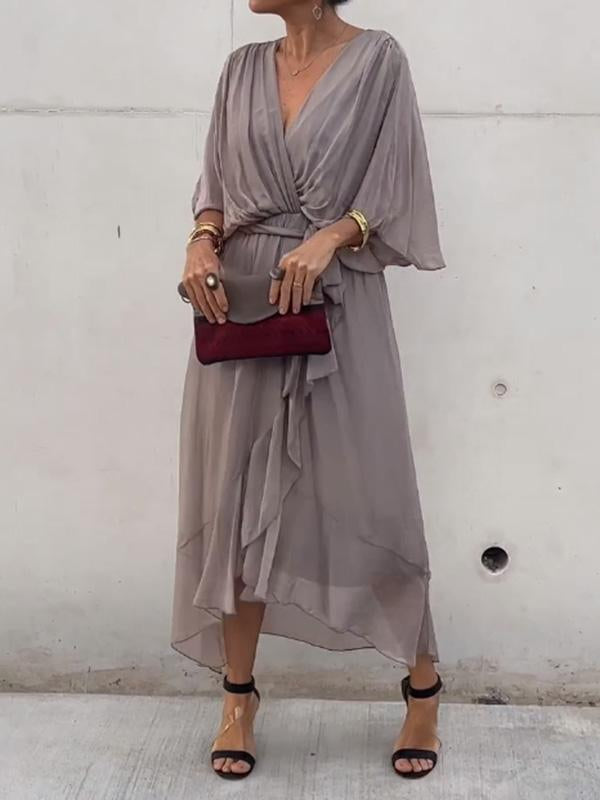 Robe élégante à encolure en V