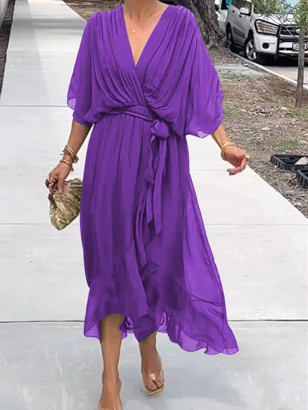 Robe élégante à encolure en V