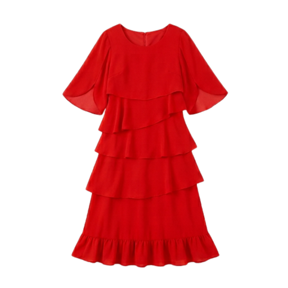 Robe élégante à volants superposés