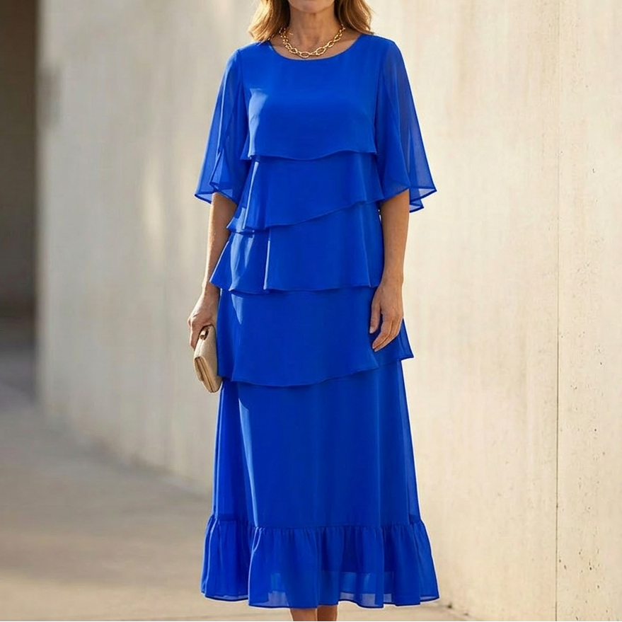 Robe élégante à volants superposés
