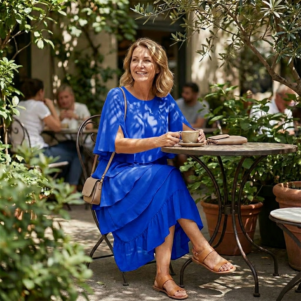 Robe élégante à volants superposés