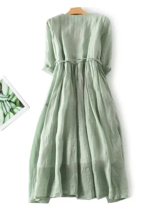 Robe en lin élégante – respirante et confortable