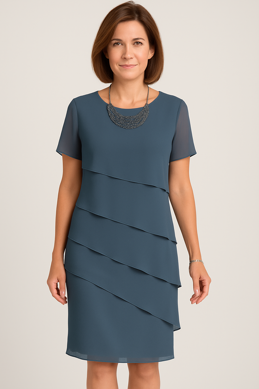 Robe fourreau d'été femme avec effet de superposition