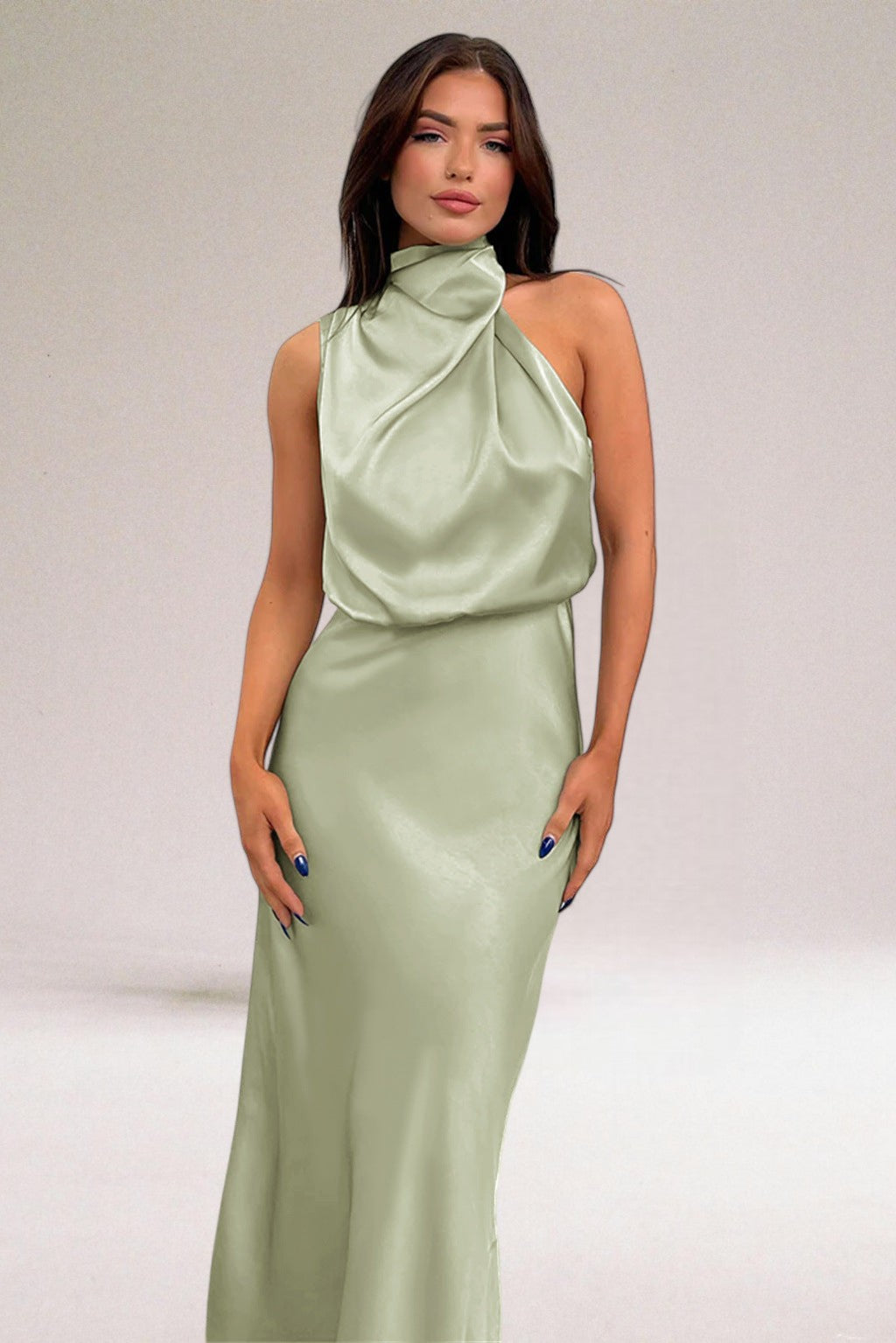 Robe glamour à col américain