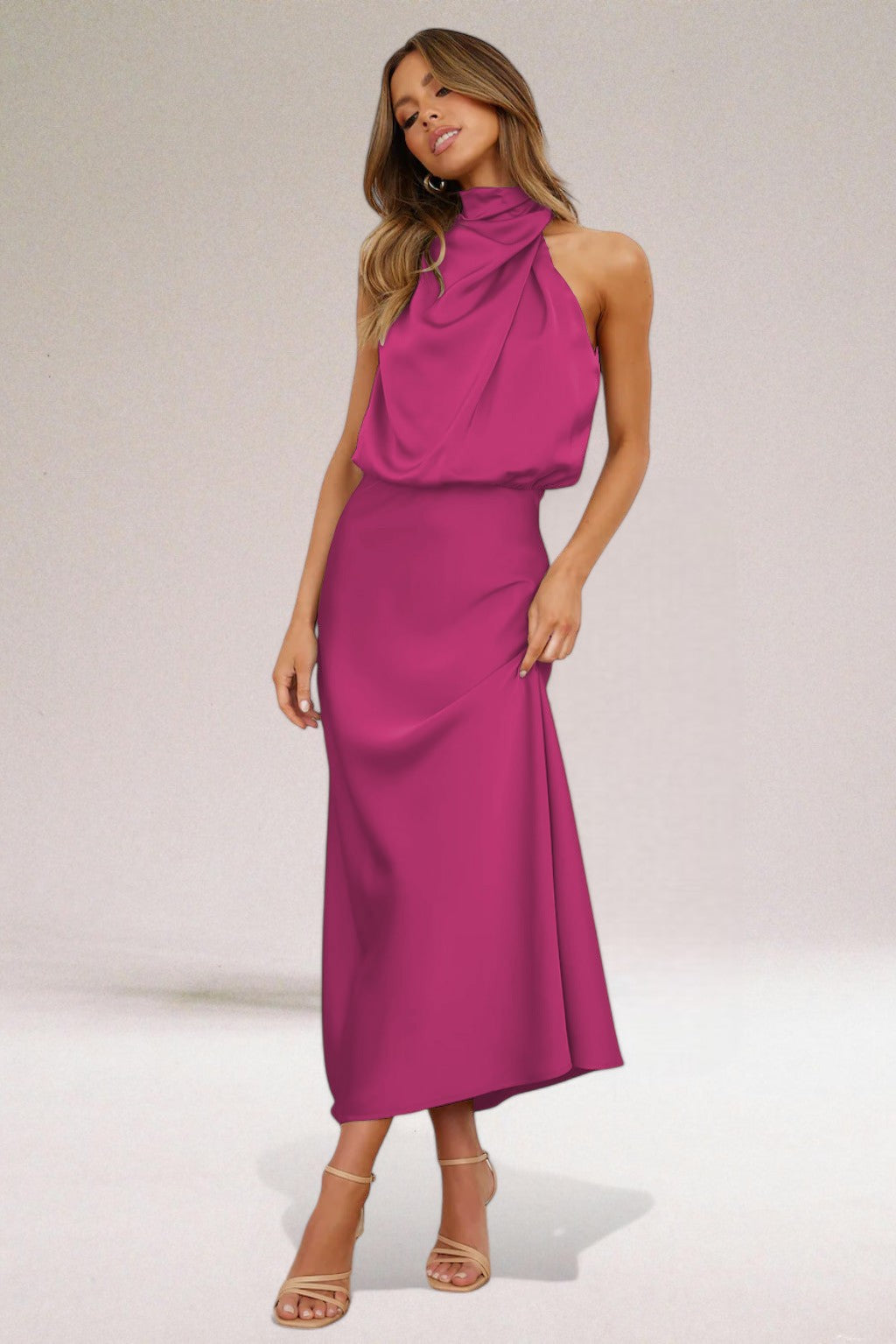 Robe glamour à col américain