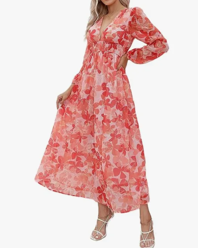 Robe longue à fleurs élégante