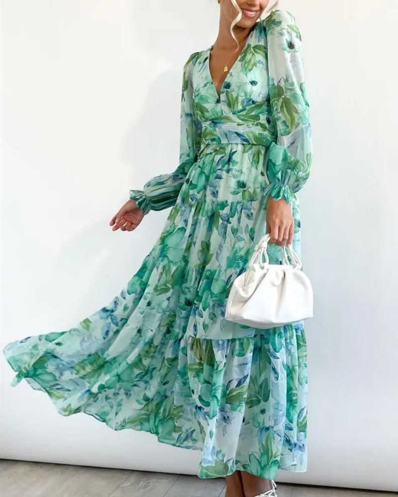 Robe longue à fleurs élégante
