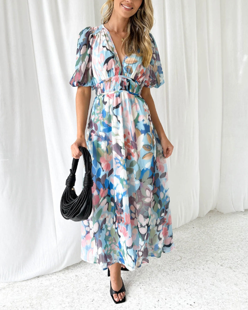 Robe longue à fleurs élégante