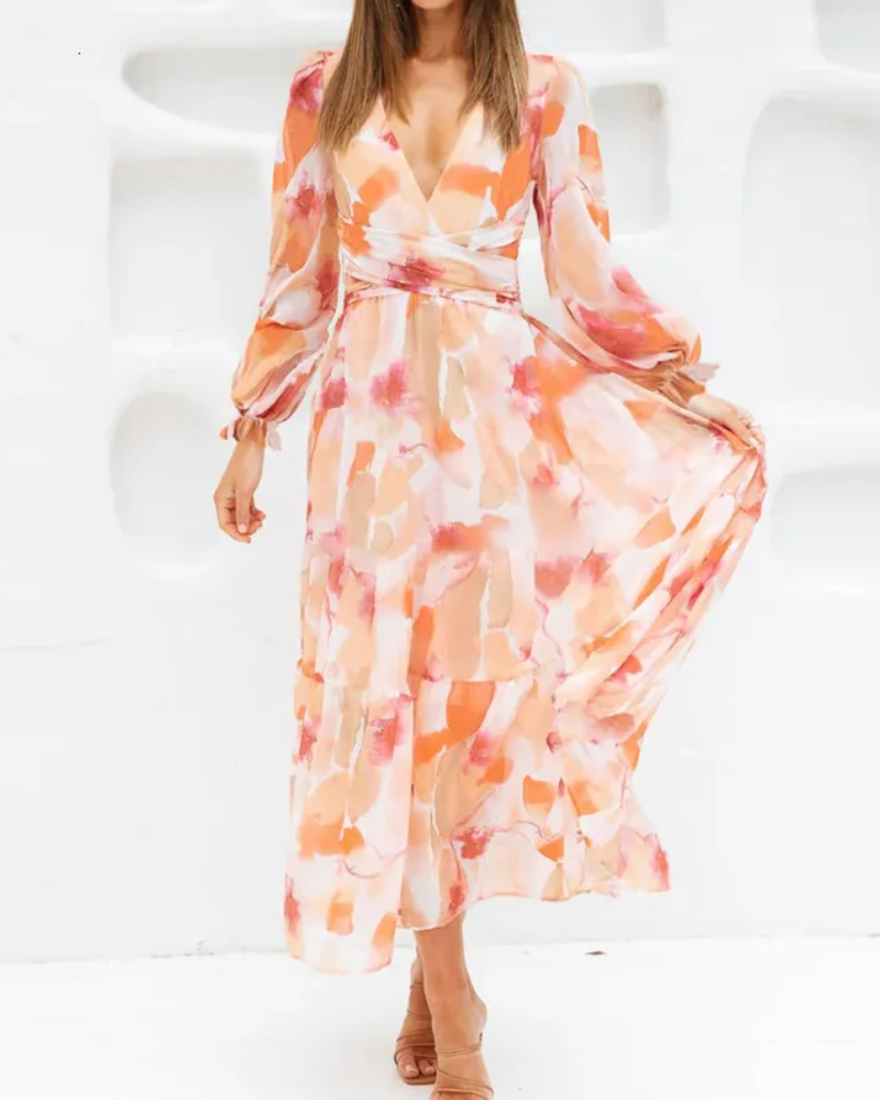 Robe longue à fleurs élégante