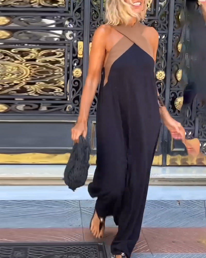 Robe longue sans manches femme coupe trapèze