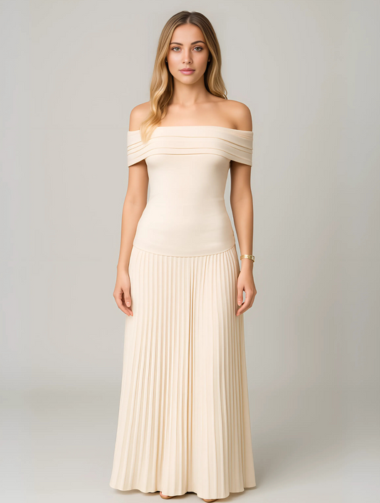Robe maxi à épaules dénudées pour femme