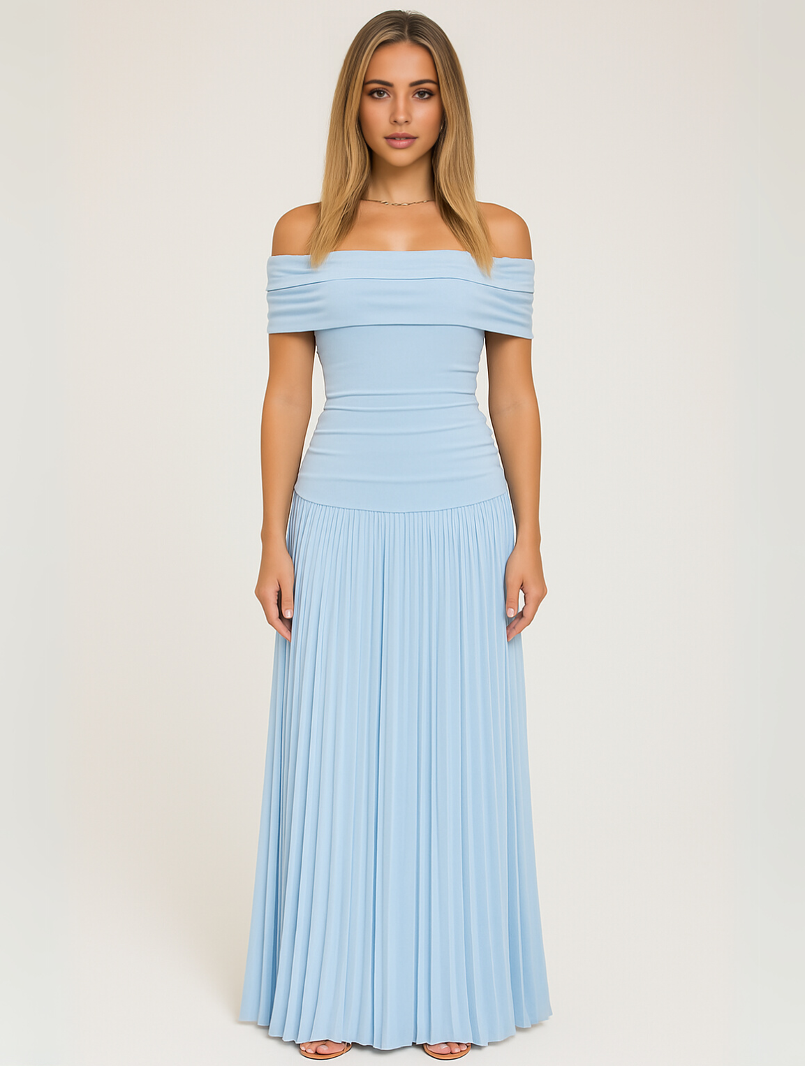Robe maxi à épaules dénudées pour femme