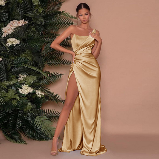 Robe maxi asymétrique pour femme