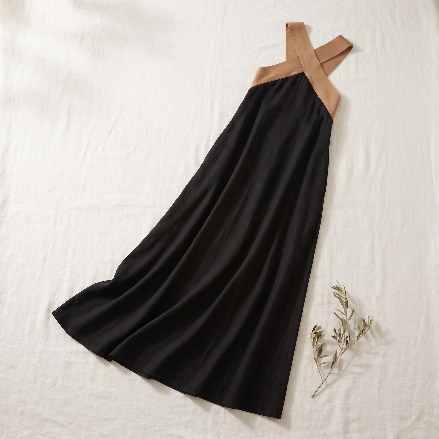 Robe maxi crossover respirante pour femme | Robe d'été légère