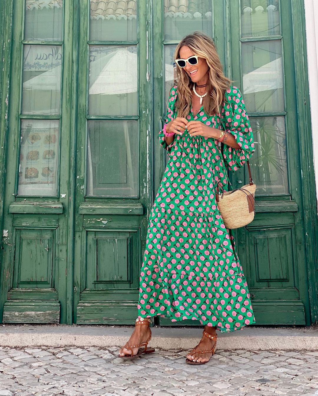 Robe maxi d'été étagée pour femme