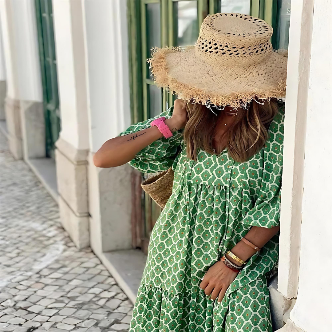 Robe maxi d'été étagée pour femme