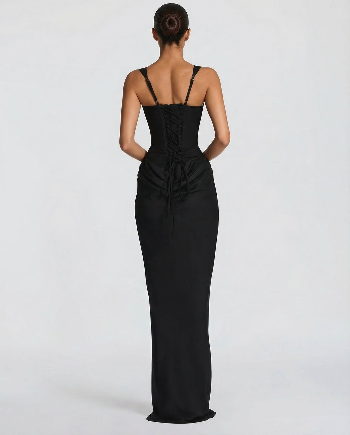 Robe maxi élégante style corset à encolure carrée