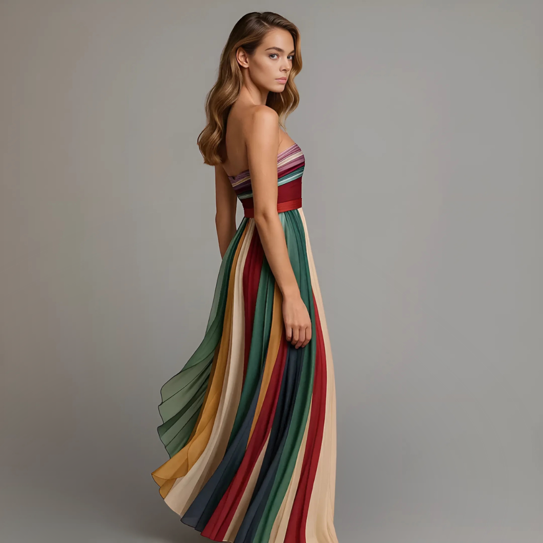Robe maxi évasée bustier pour femme