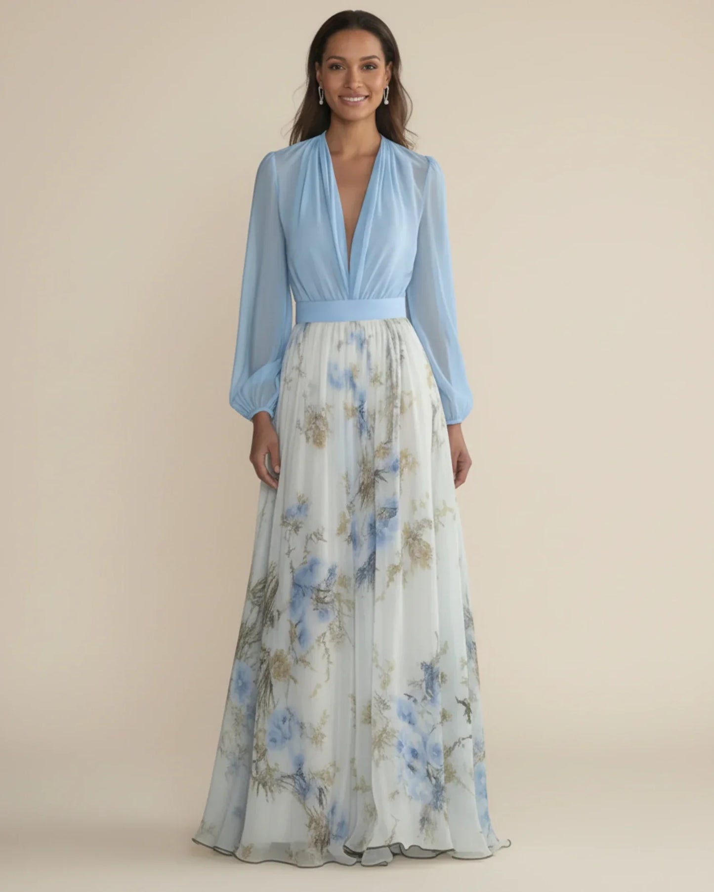 Robe maxi floral en A