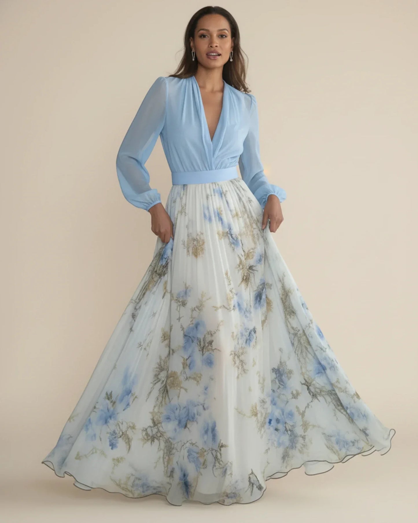 Robe maxi floral en A