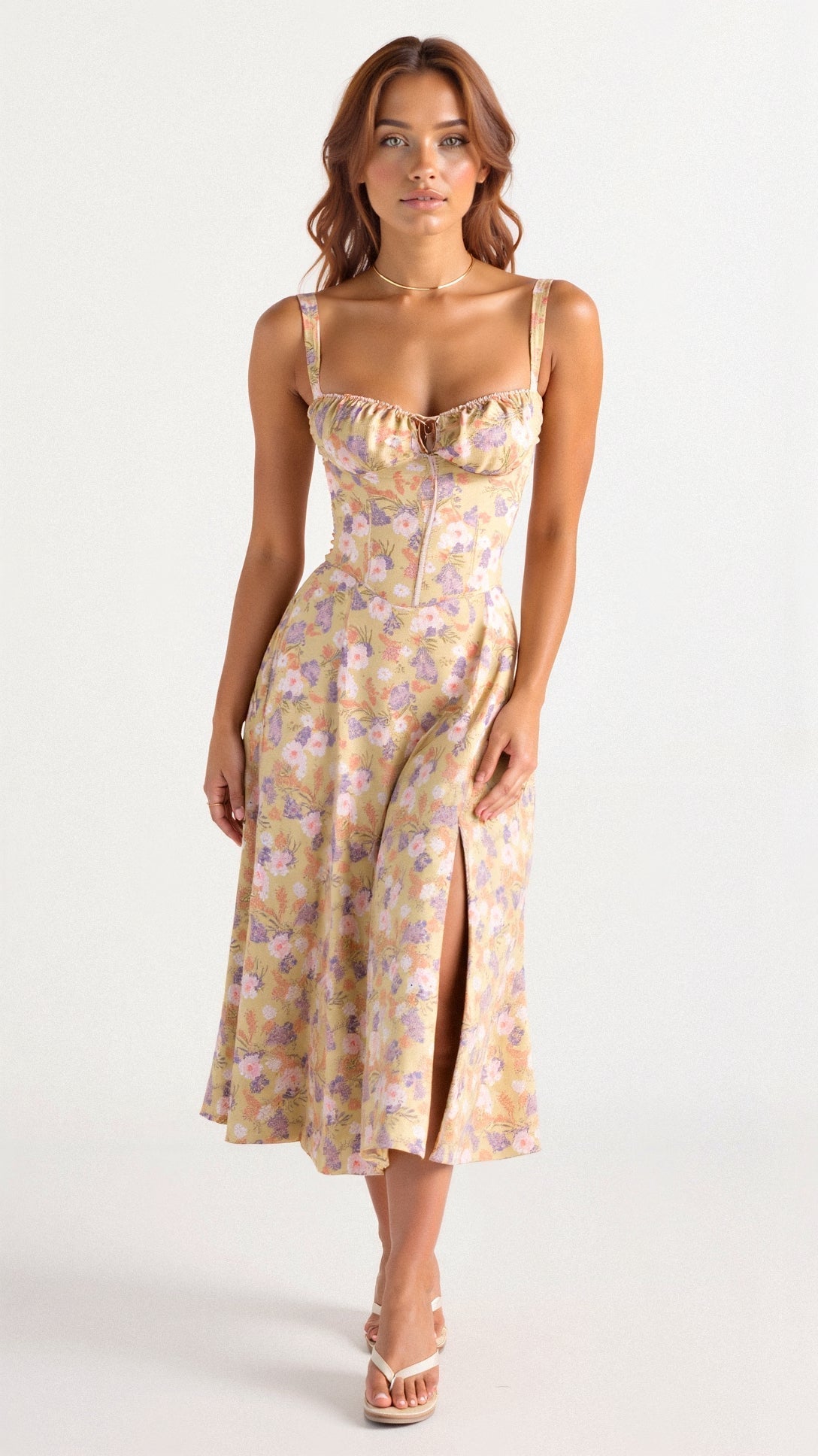 Robe midi corset - Style élégant et mettant la silhouette en valeur