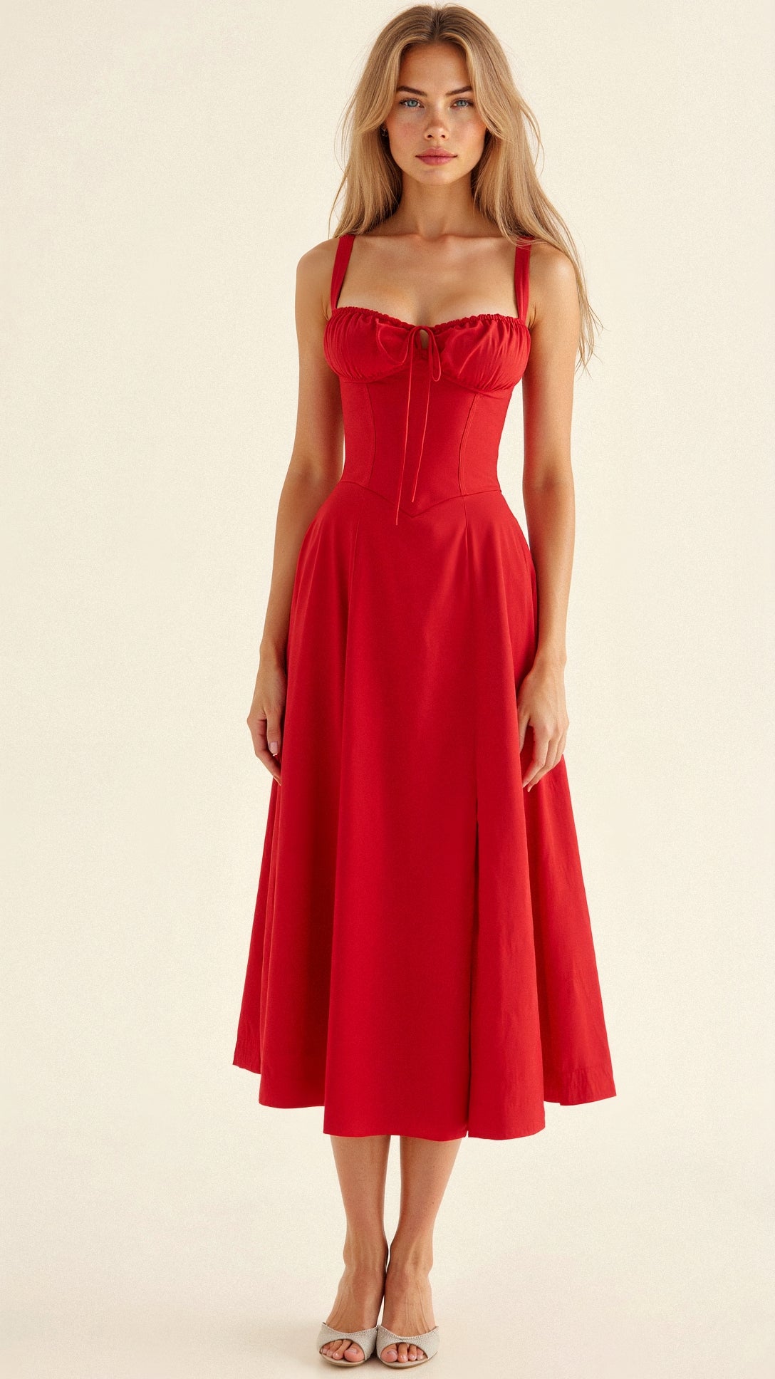 Robe midi corset - Style élégant et mettant la silhouette en valeur