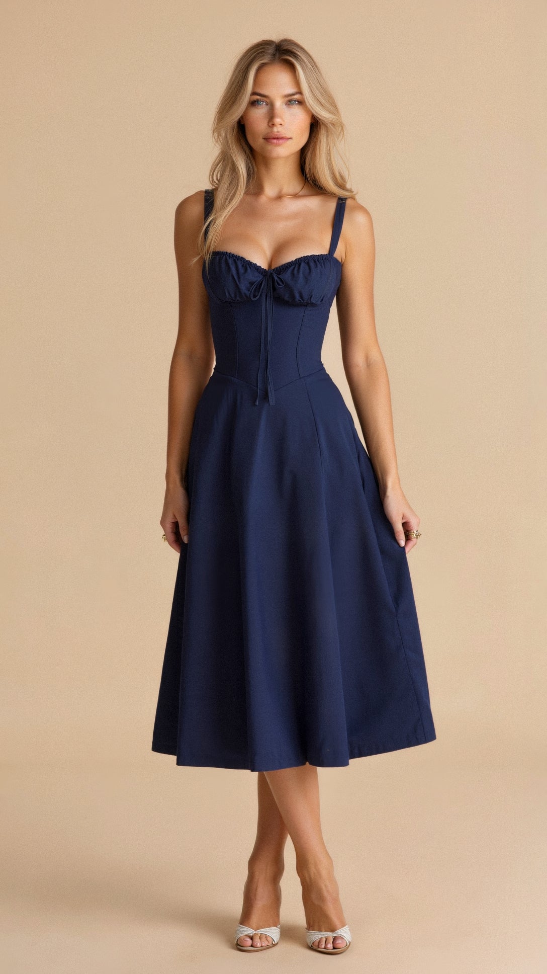 Robe midi corset - Style élégant et mettant la silhouette en valeur