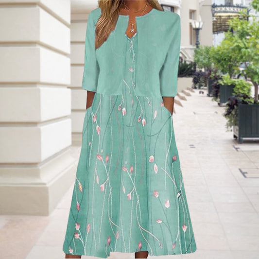 Robe midi deux pièces à motif floral