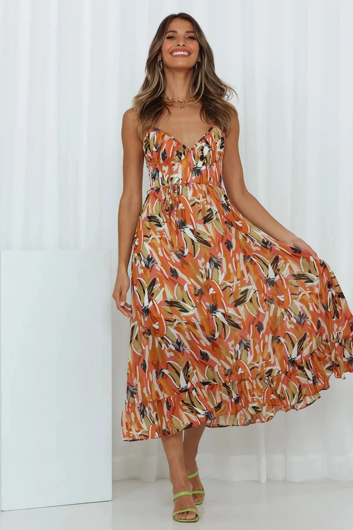 Robe midi élégante et raffinée
