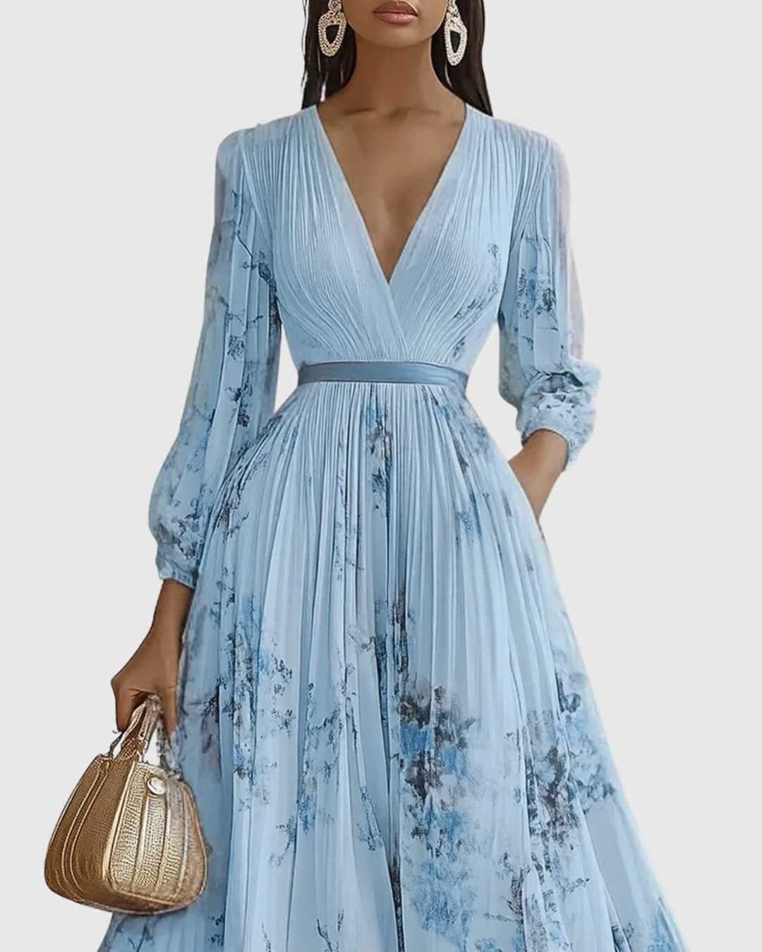 Robe midi évasée sans manches pour femme