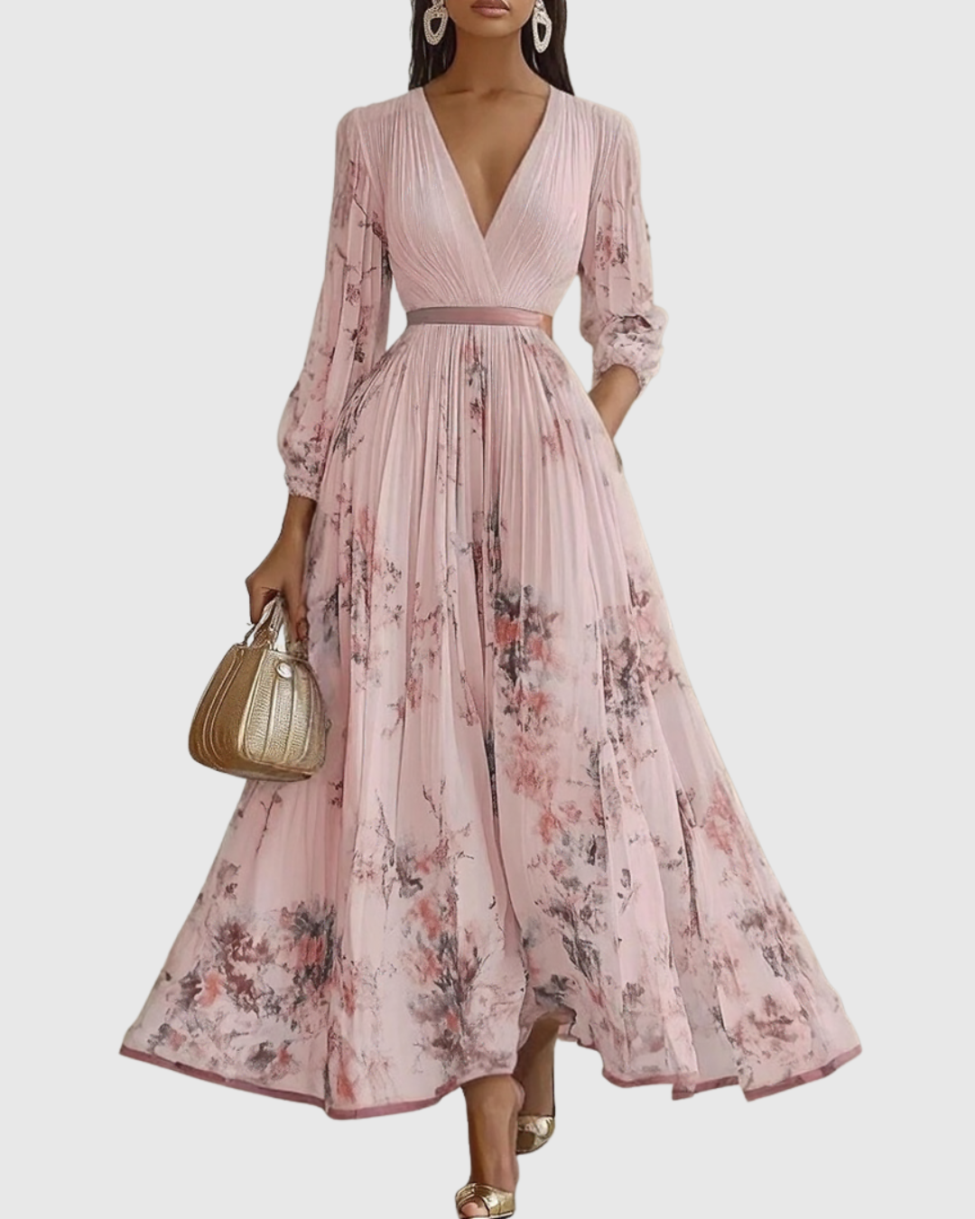 Robe midi évasée sans manches pour femme