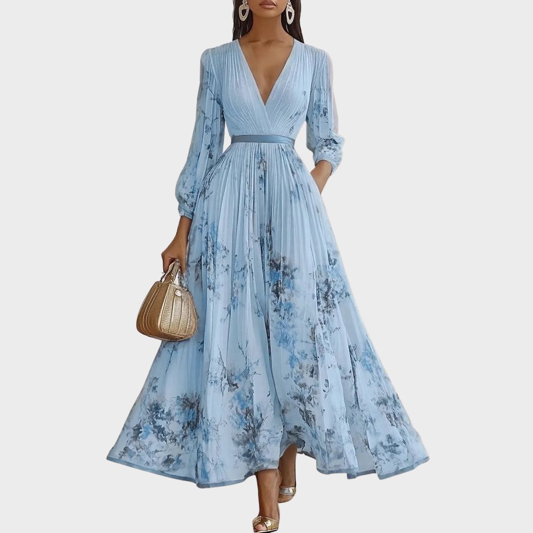 Robe midi évasée sans manches pour femme
