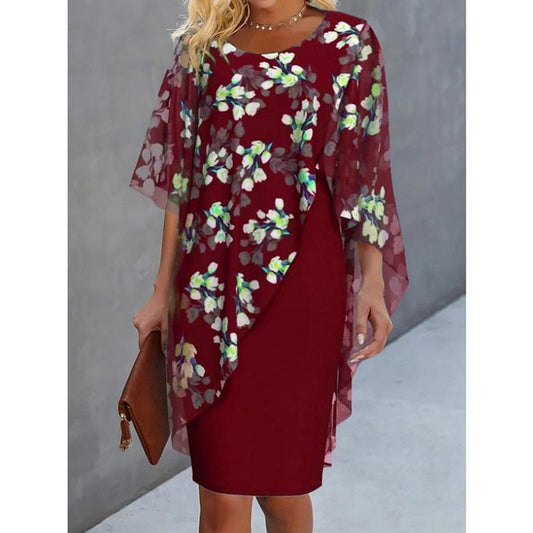 Robe midi femme à motif floral