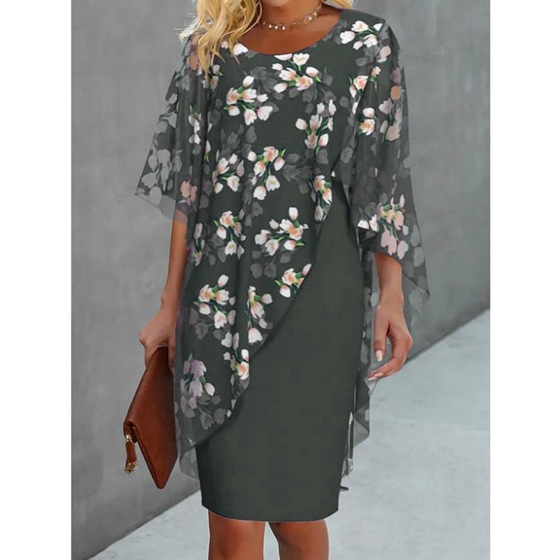 Robe midi femme à motif floral
