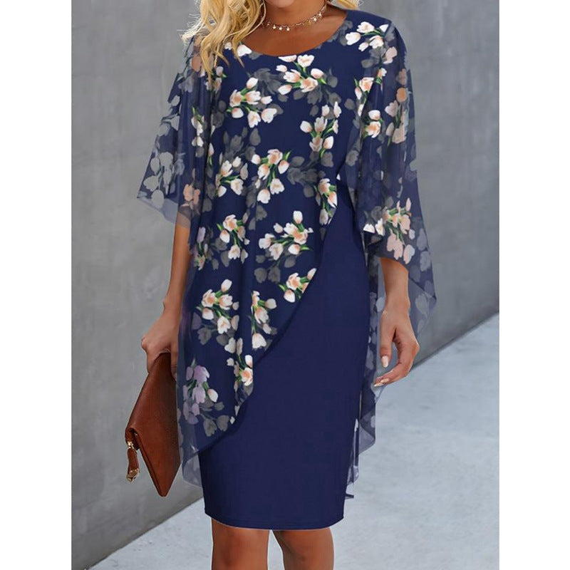 Robe midi femme à motif floral