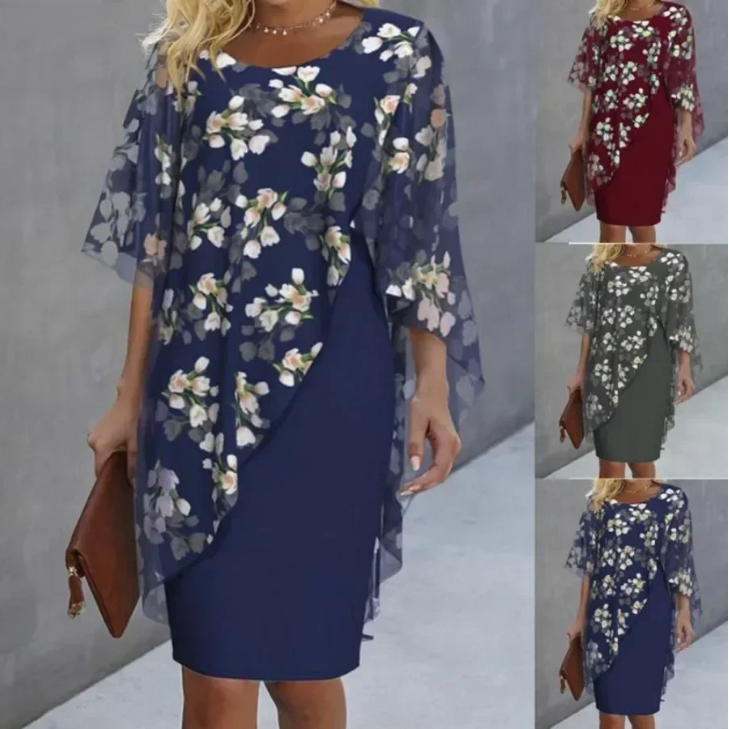 Robe midi femme à motif floral