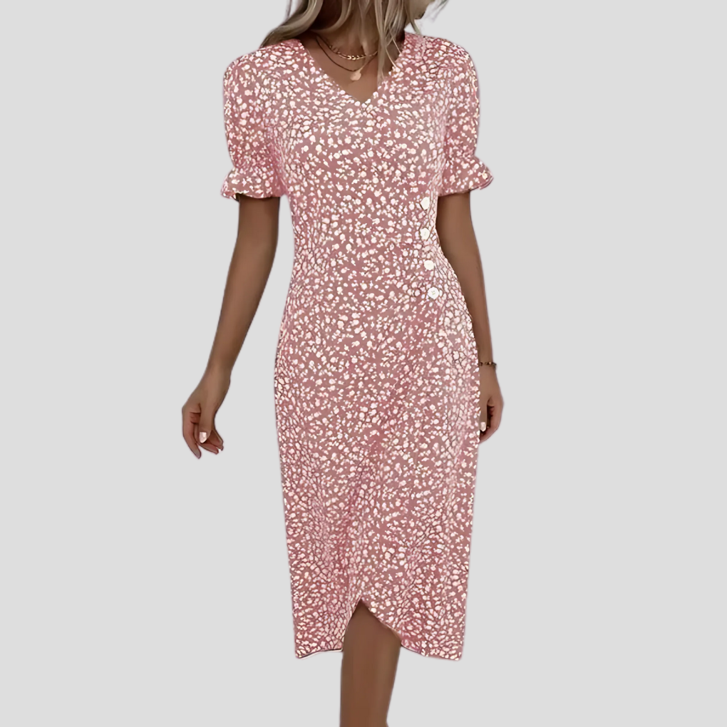 Robe midi pour femme à motif botanique