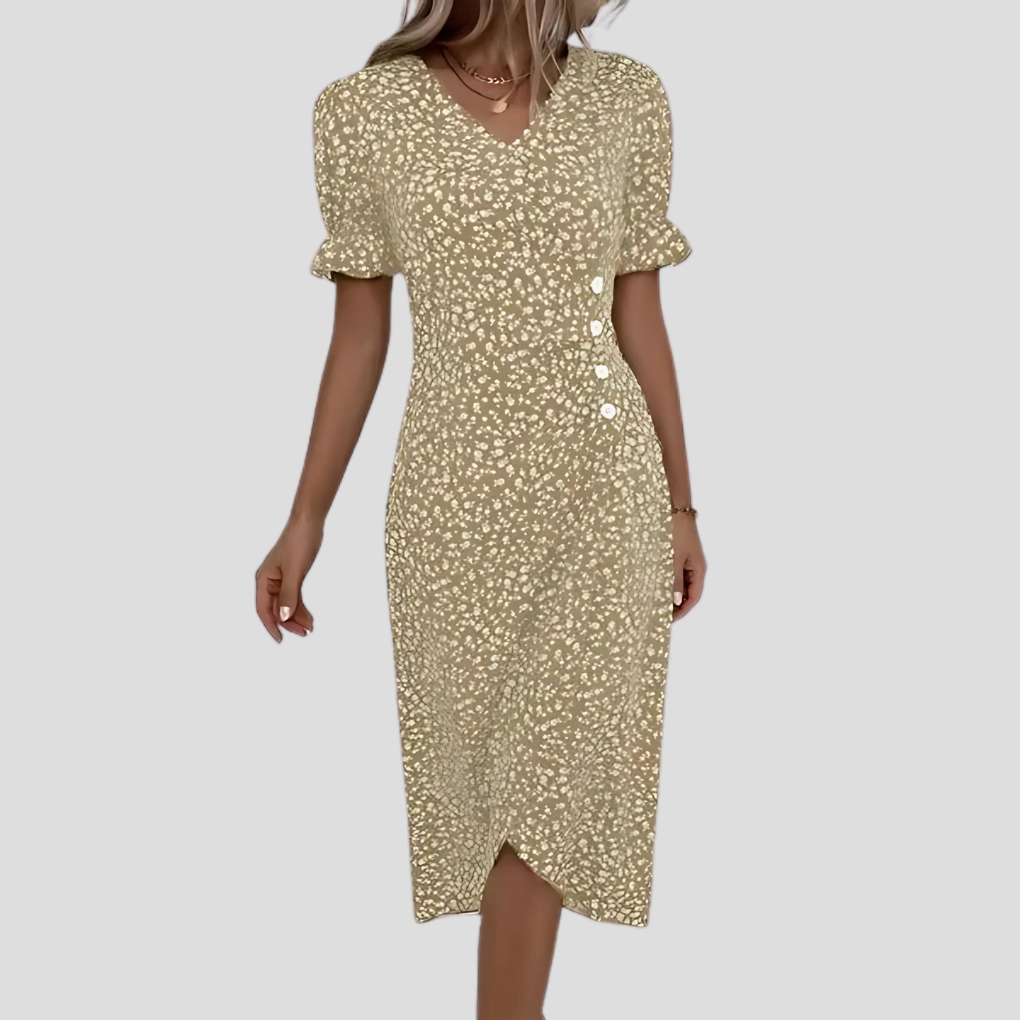 Robe midi pour femme à motif botanique