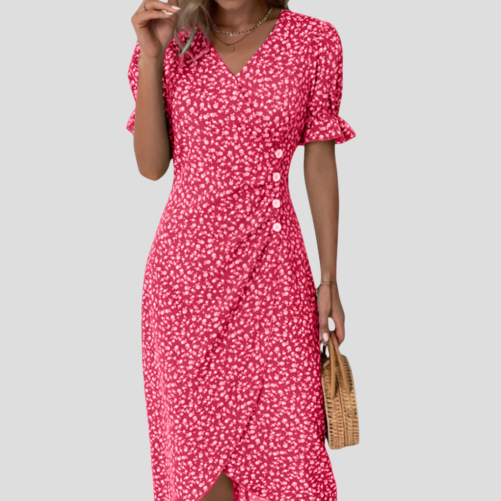 Robe midi pour femme à motif botanique