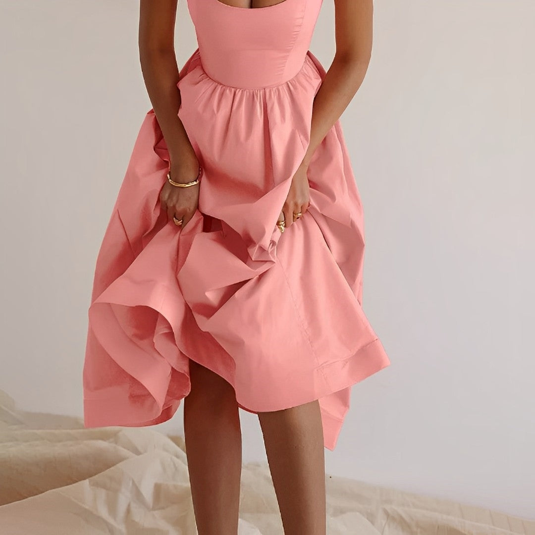 Robe midi sans manches coupe A pour femme