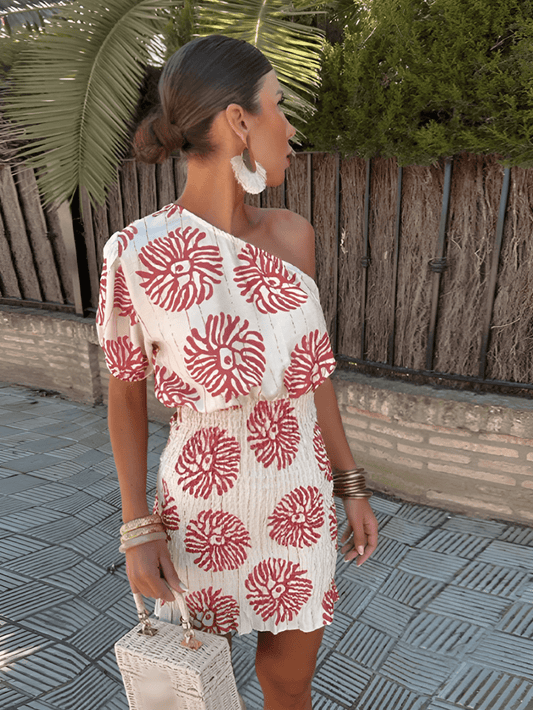 Robe mini asymétrique pour femme