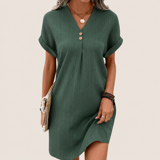 Robe mini pour femme avec col en V