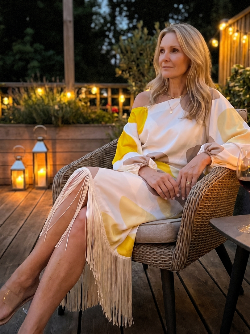 Robe portefeuille midi asymétrique pour femme