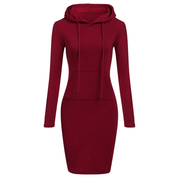 Robe sweat ajustée à capuche