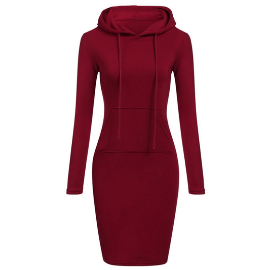 Robe sweat ajustée à capuche