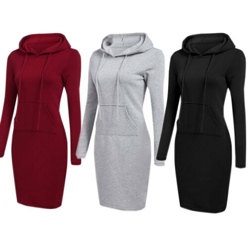 Robe sweat ajustée à capuche