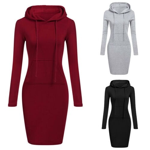 Robe sweat ajustée à capuche